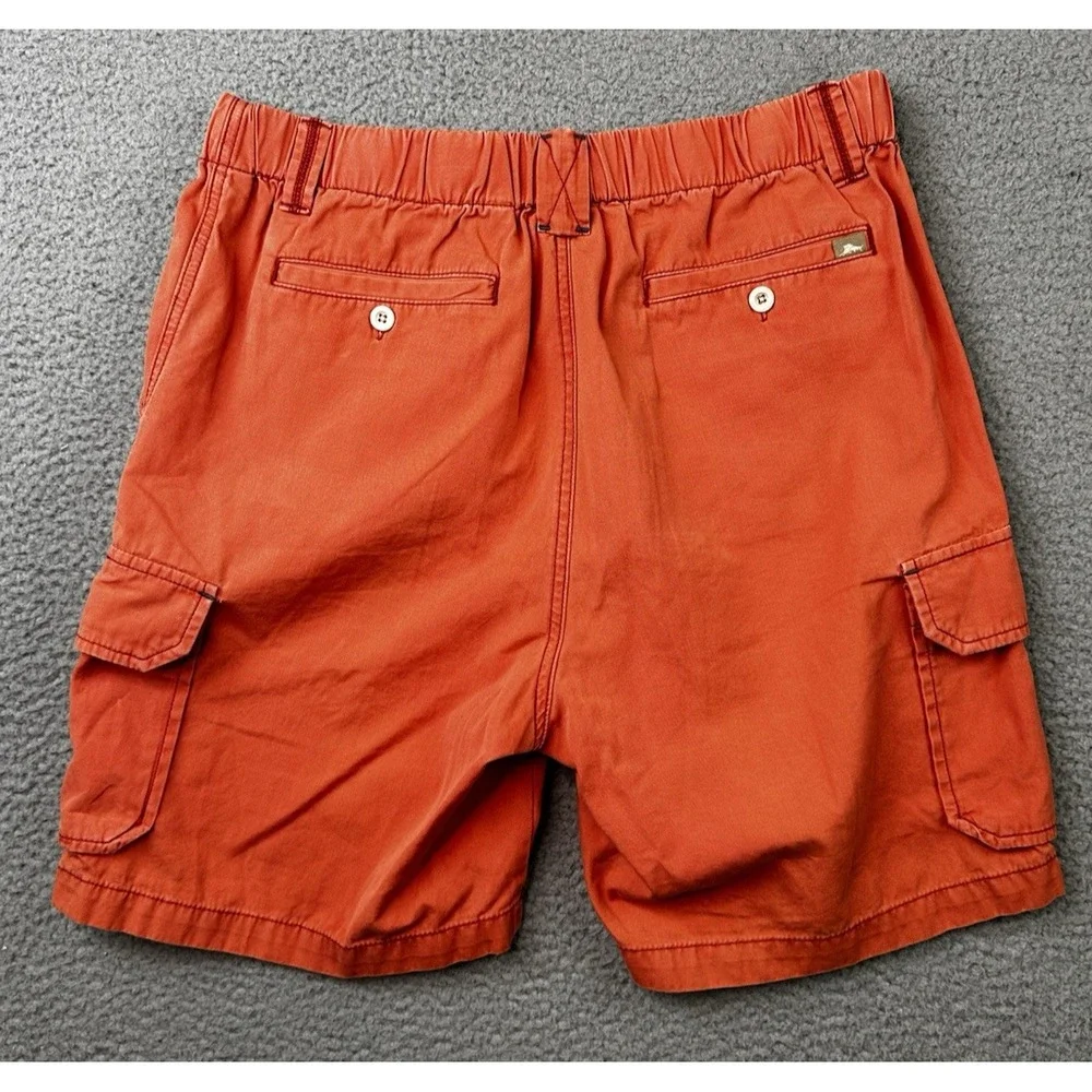 Tommy Bahama Cargo Shorts Mens Medium Coral Elastic Drawstring Relax